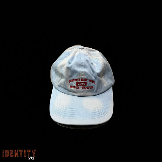 upreme New York Arc 6 Panel Hat Bleached SS24 Blue Denim