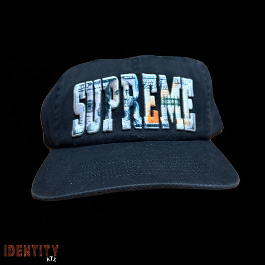 Supreme Embroidered Money Logo 6-Panel Hat Black