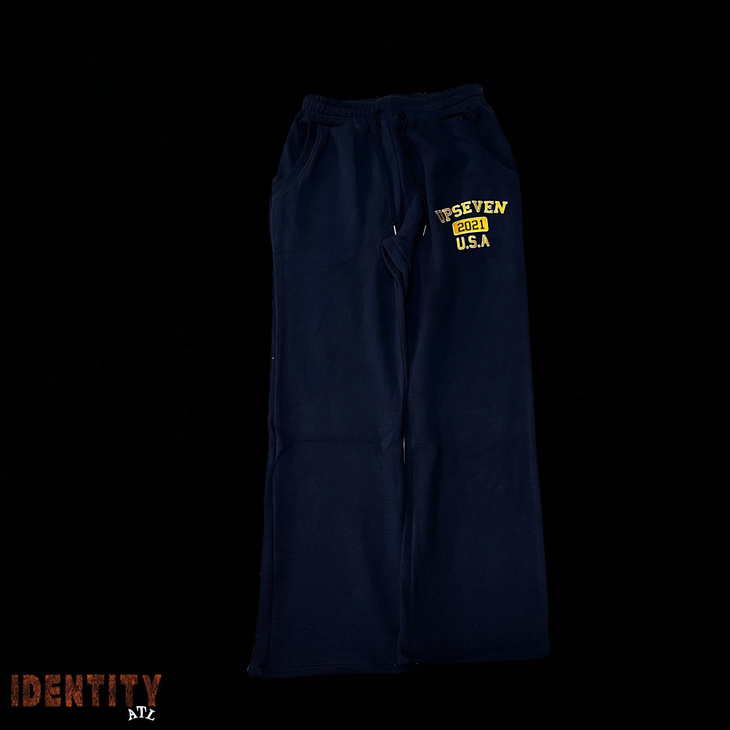 UP7SKATE Navy USA Waffle  Sweat Pants