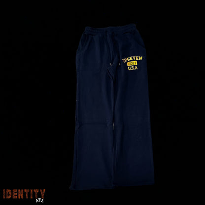 UP7SKATE Navy USA Waffle  Sweat Pants