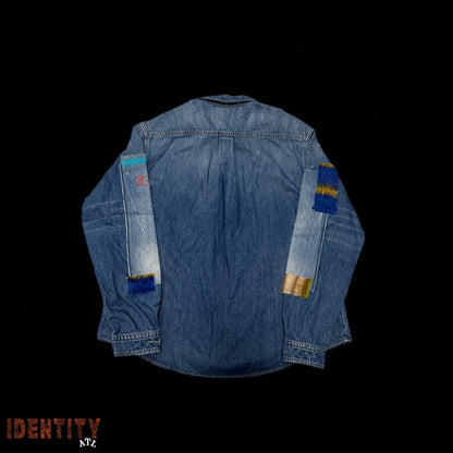 Marni Stonewashed Organic Blue Denim Button Up w Mohair