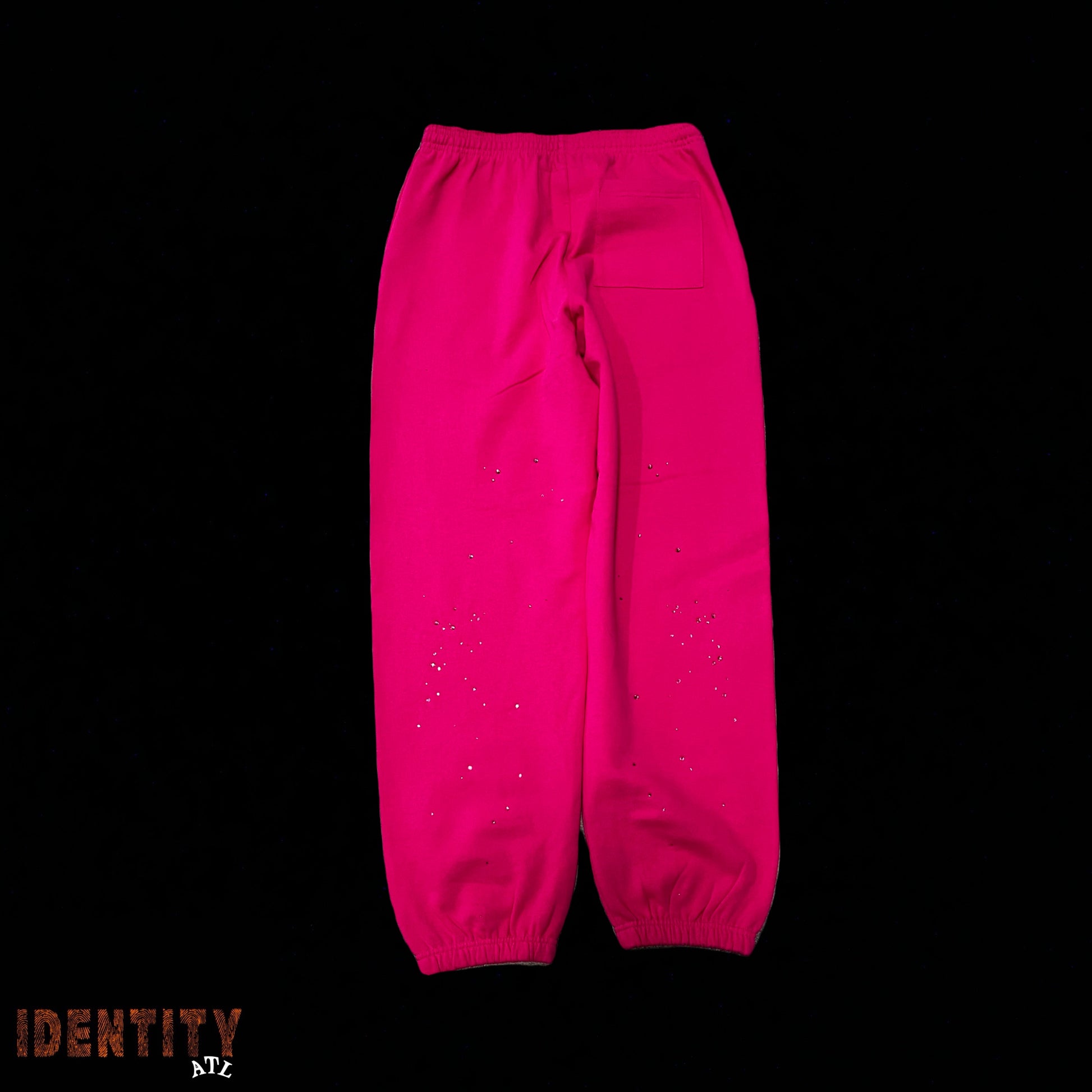 Sp5der Pink Big Rhinestone Sweatpant Pink