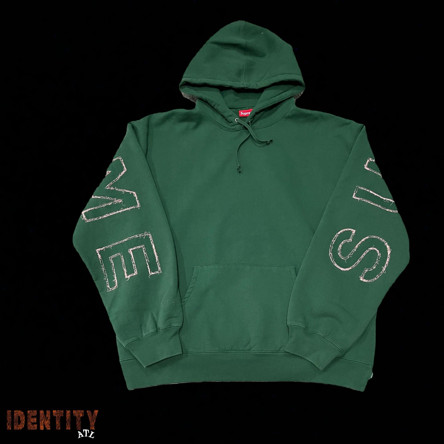 Supreme Frayed Hooded Sweatshirt Green