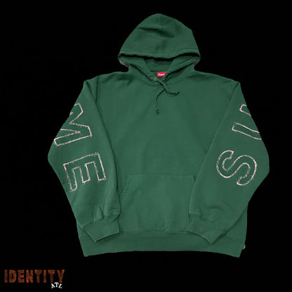Supreme Frayed Hooded Sweatshirt Green