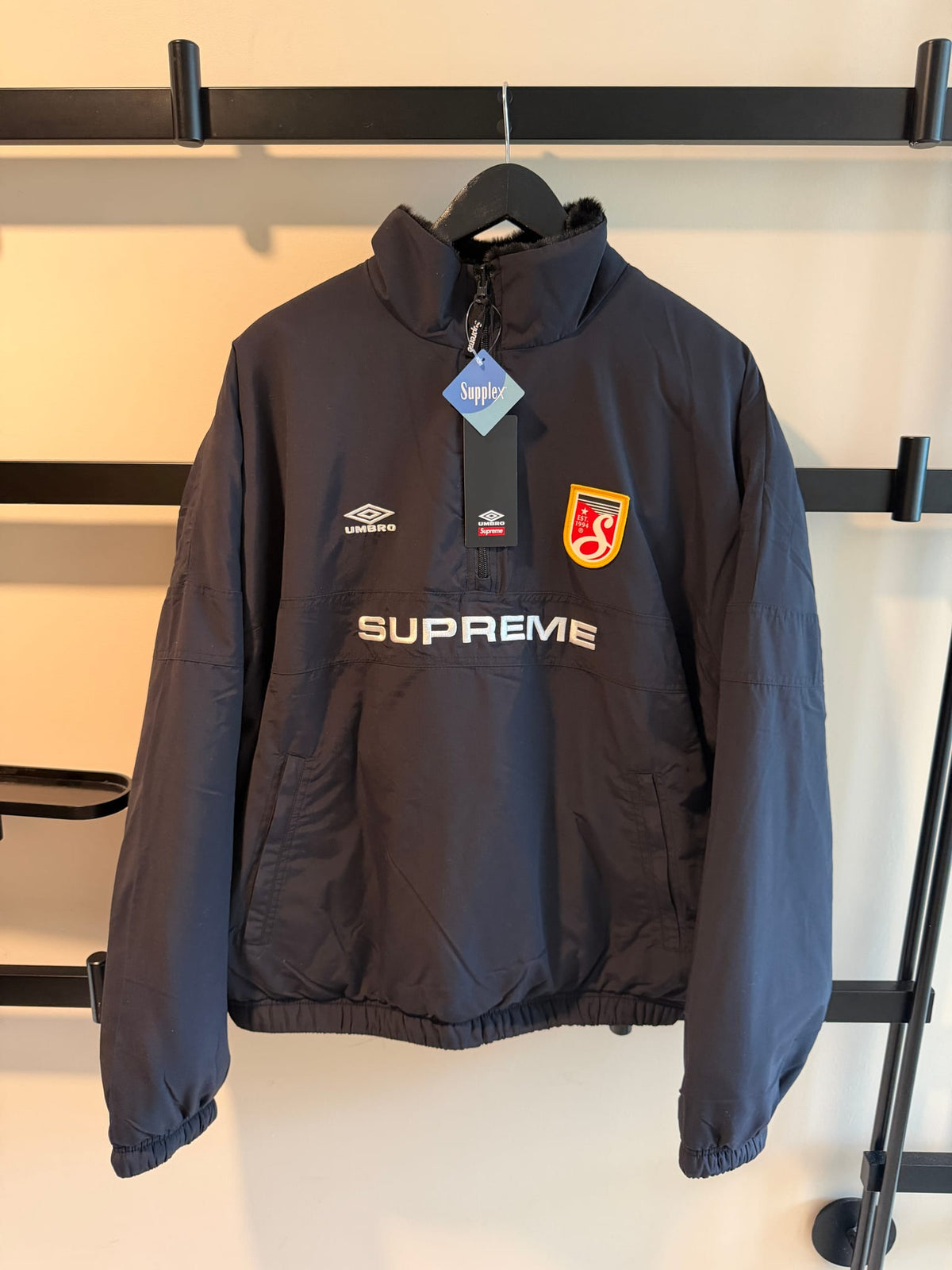 Supreme Umbro Reversible Faux Fur Pullover Black