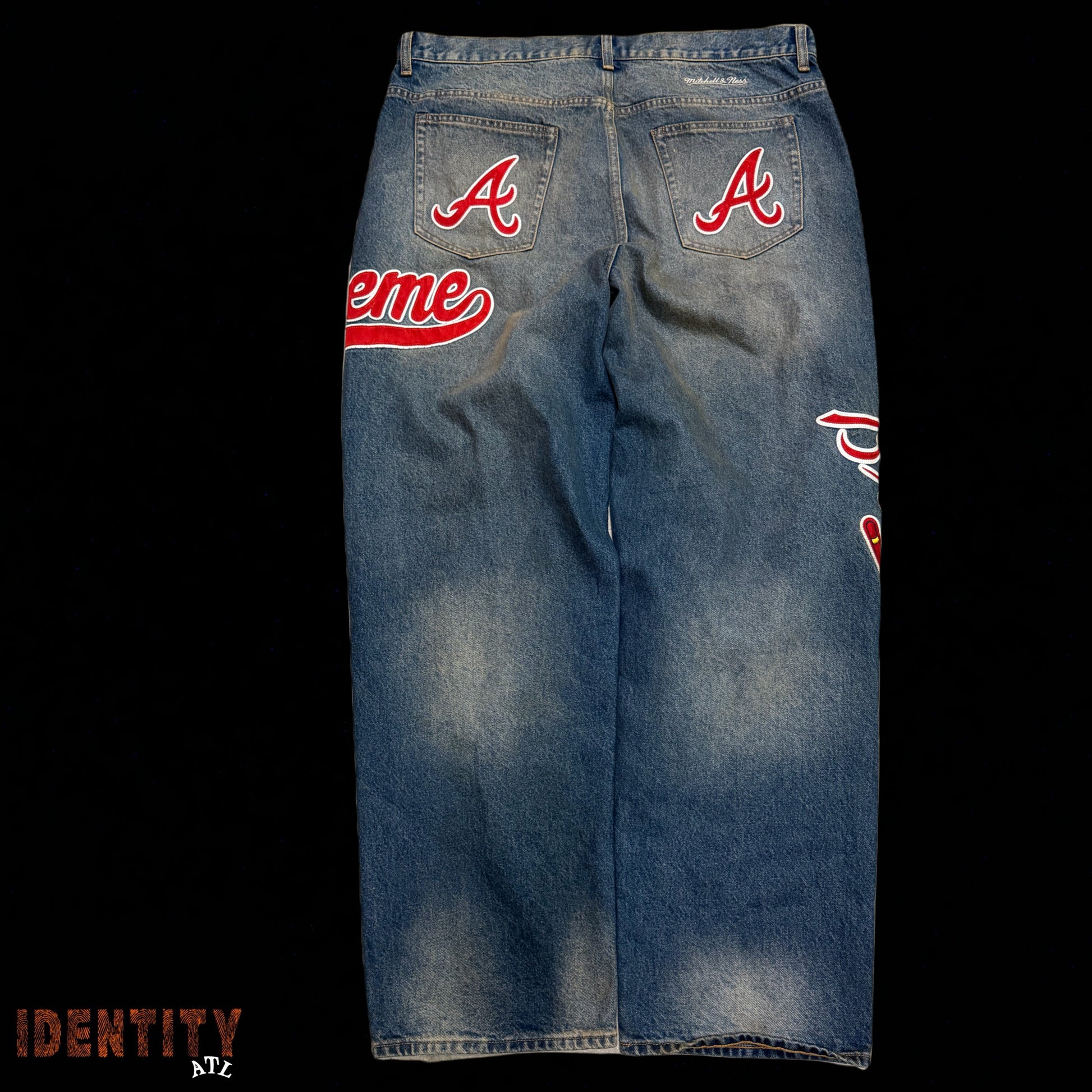 Supreme Mitchell & Ness Atlanta Braves Loose Fit Jean Blue