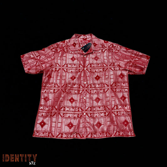 Supreme Tray Jacquard S/S Shirt Red