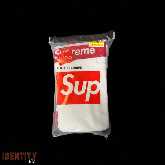Supreme Hanes Boxer Briefs (4 Pack) White