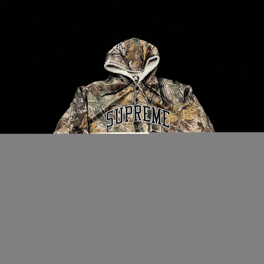 Supreme Mitchell & Ness Lined Hooded Satin Varsity Jacket Realtree AP Camo
