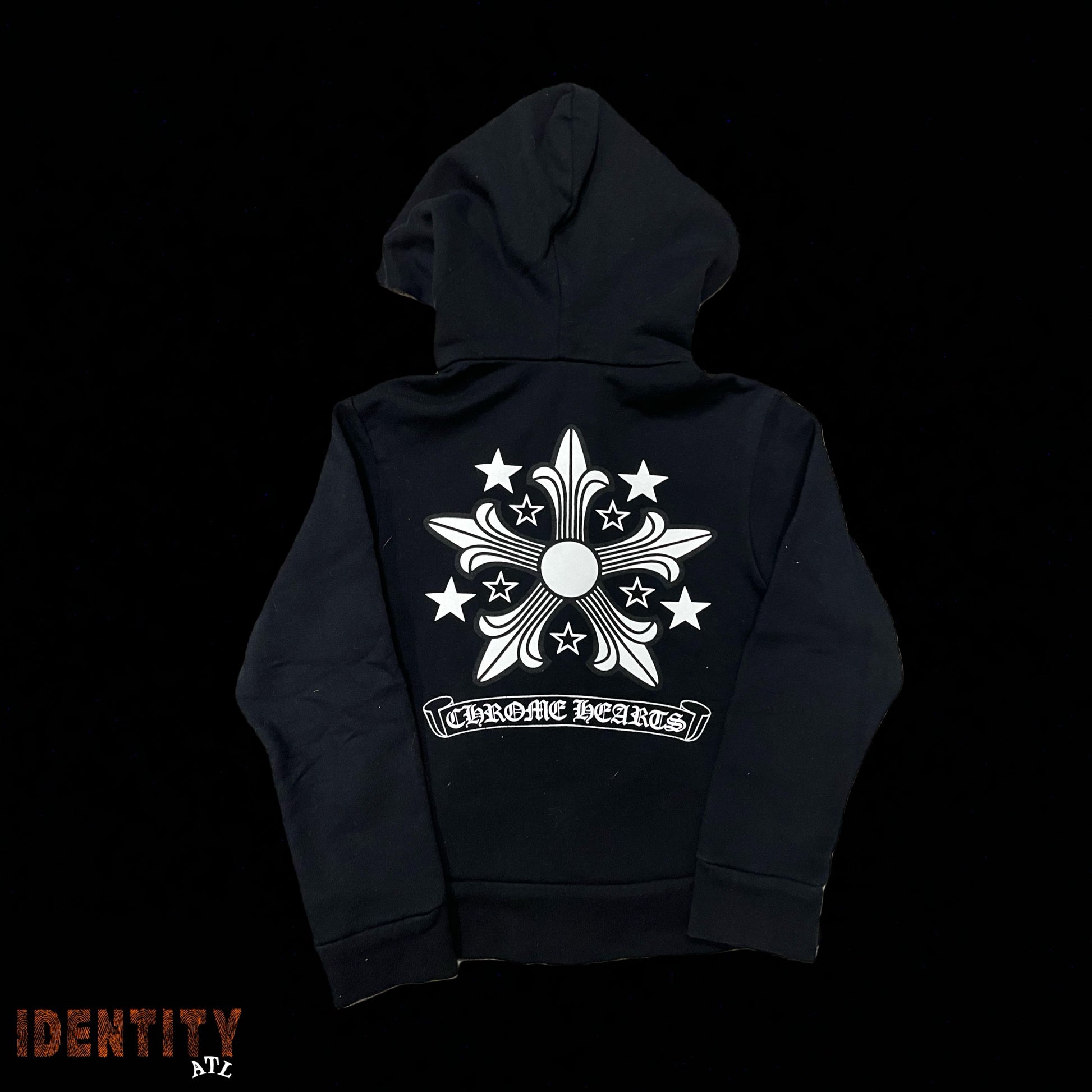 Baby Chrome Hearts Logo Zip Hoodie Black