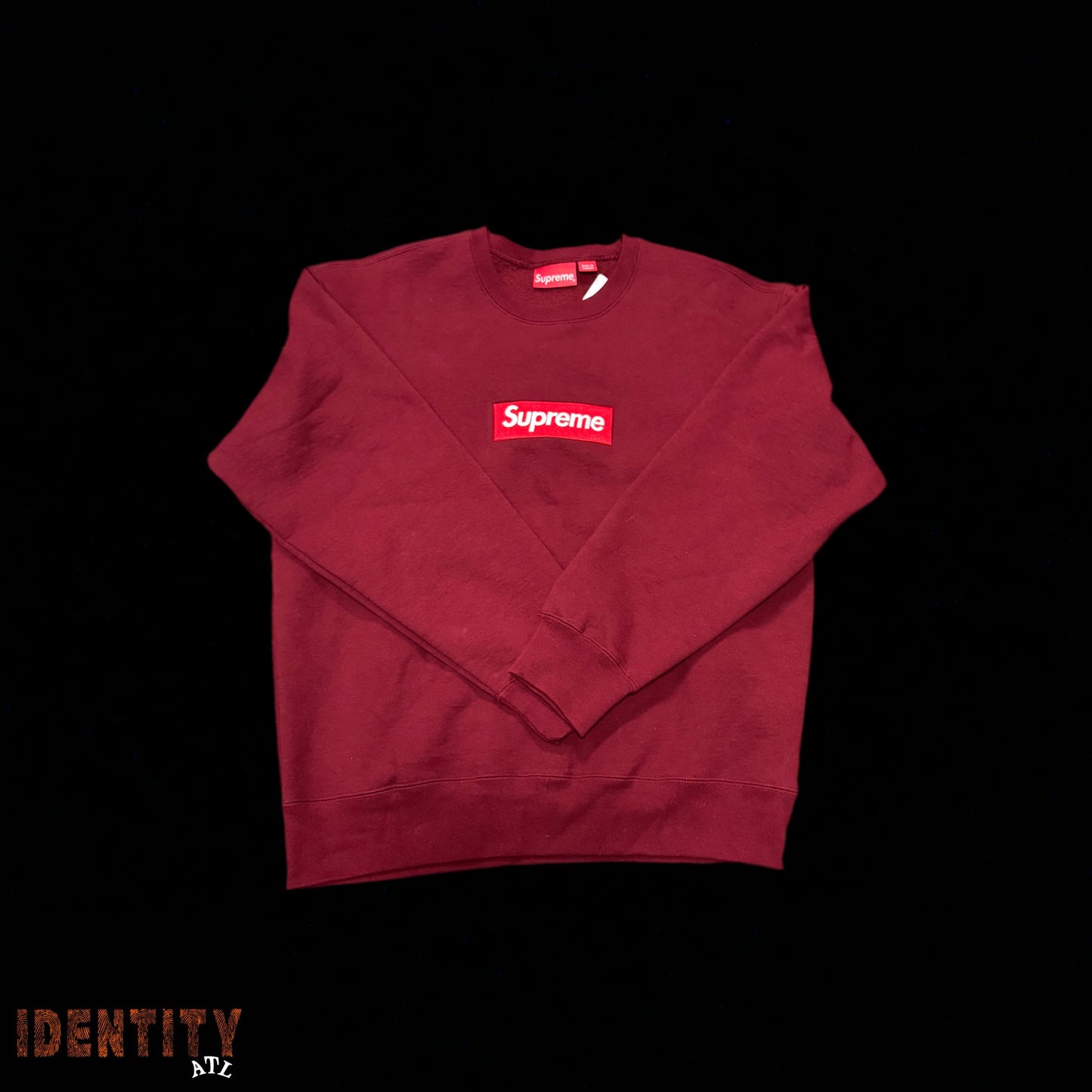 Supreme Burgundy Box Logo Crewneck