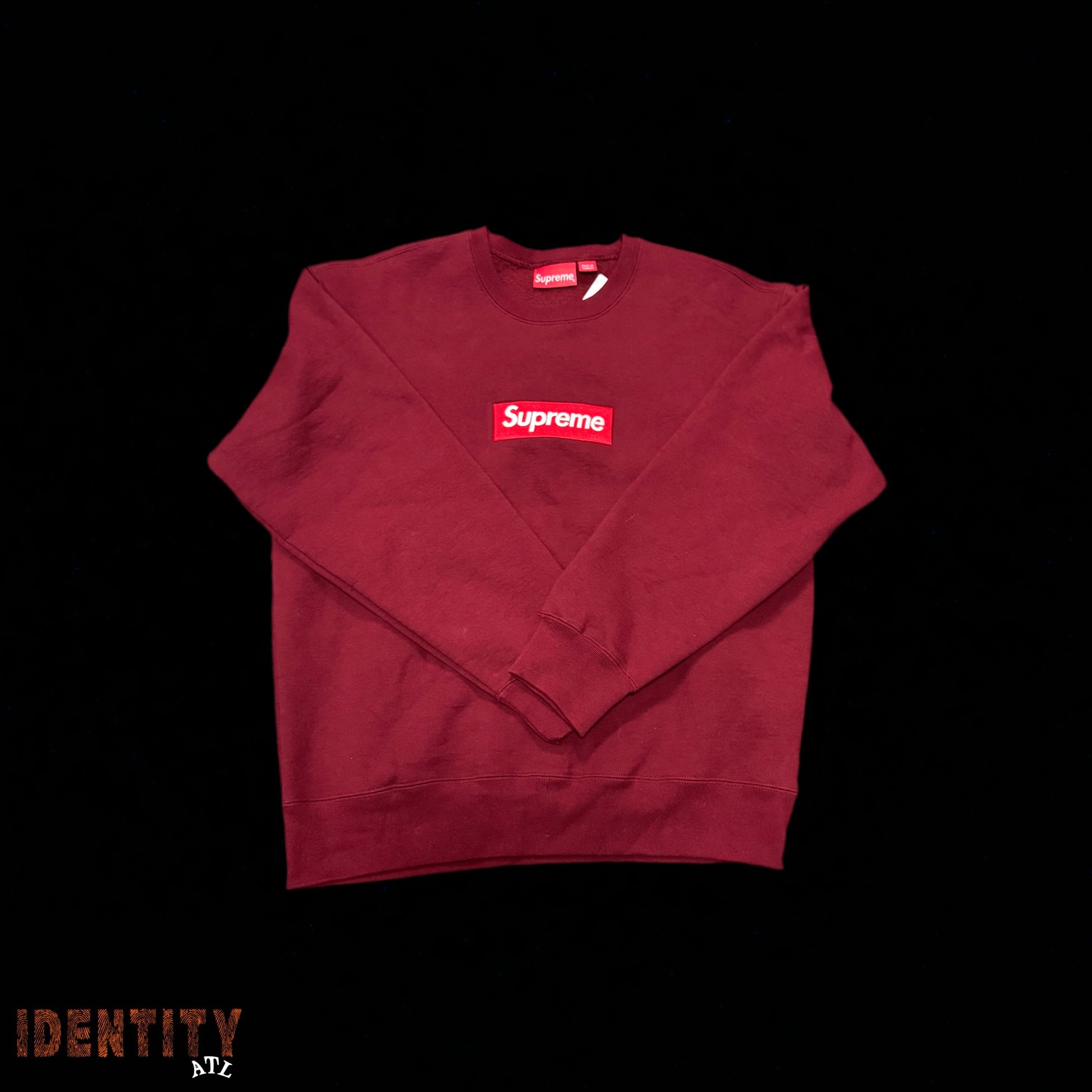 Supreme Burgundy Box Logo Crewneck