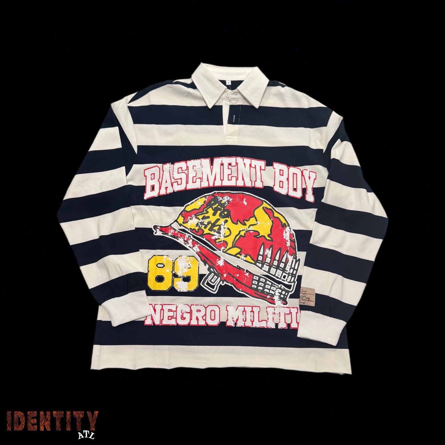 Basement Boy Negro Militia Rugby Shirt Navy