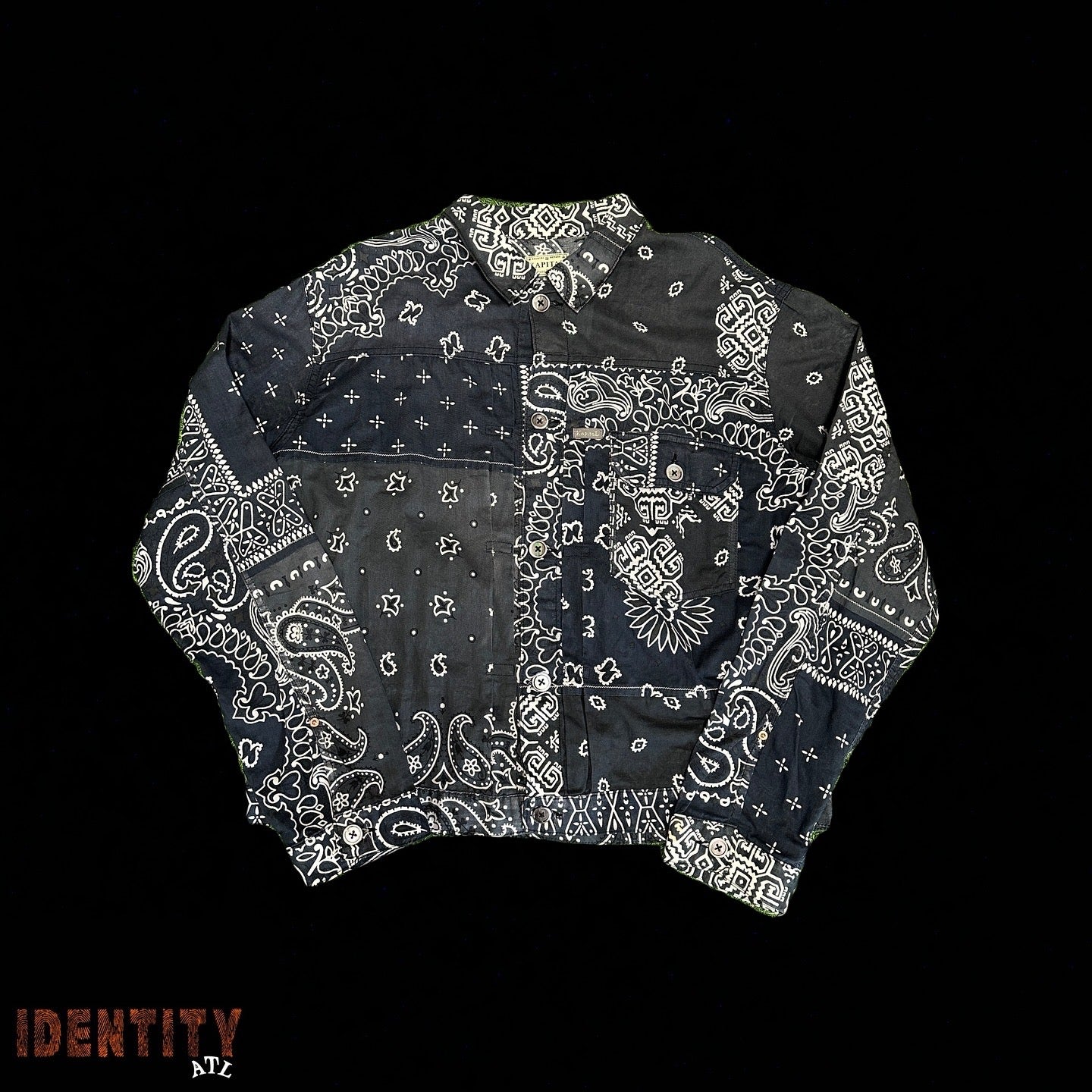 KAPITAL BANDANA FLANNEL NAVY/BLACK