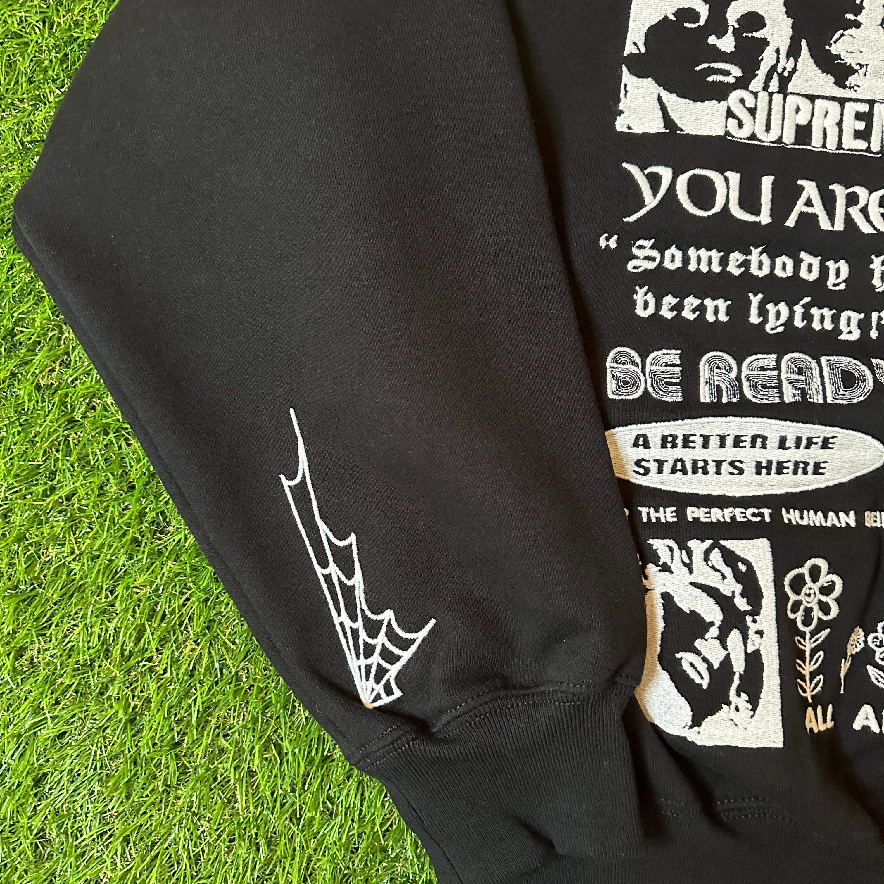 SUPREME WILD EMBROIDERED HOODED SWEATSHIRT BLACK – identityatl SUPREME WILD EMBROIDERED HOODED SWEATSHIRT BLACK – identityatl