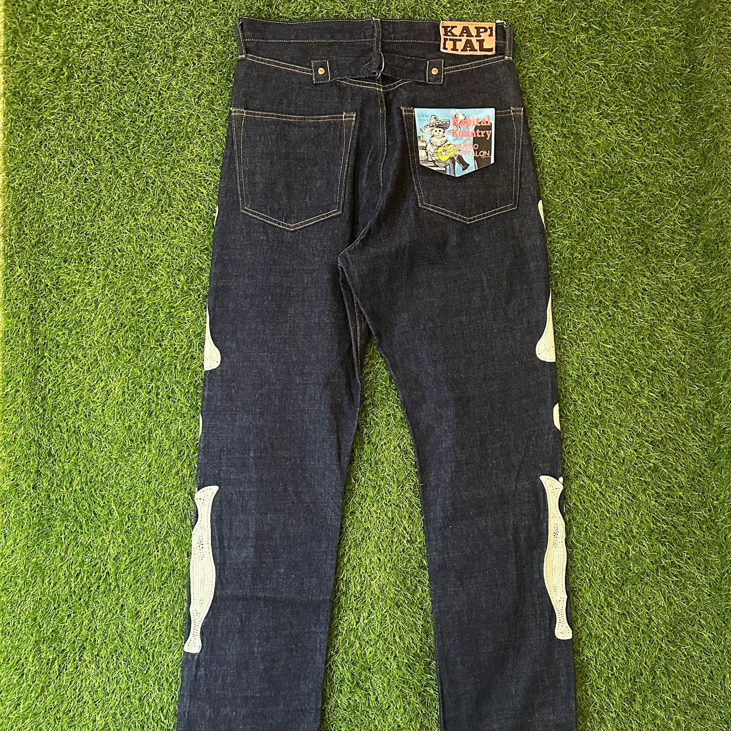 KAPITAL SKELETON DENIM JEANS INDIGO