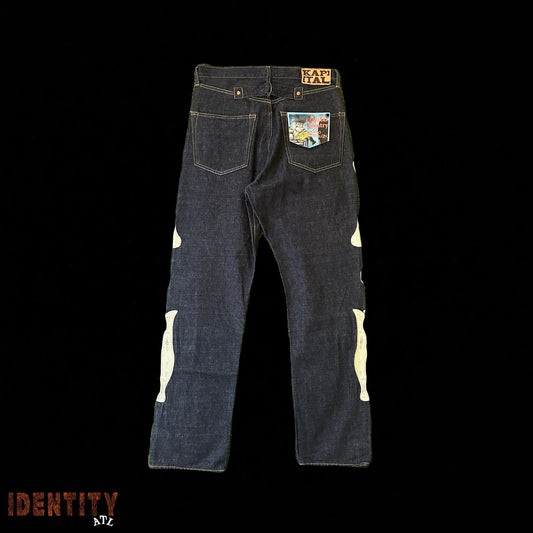 KAPITAL SKELETON DENIM JEANS INDIGO