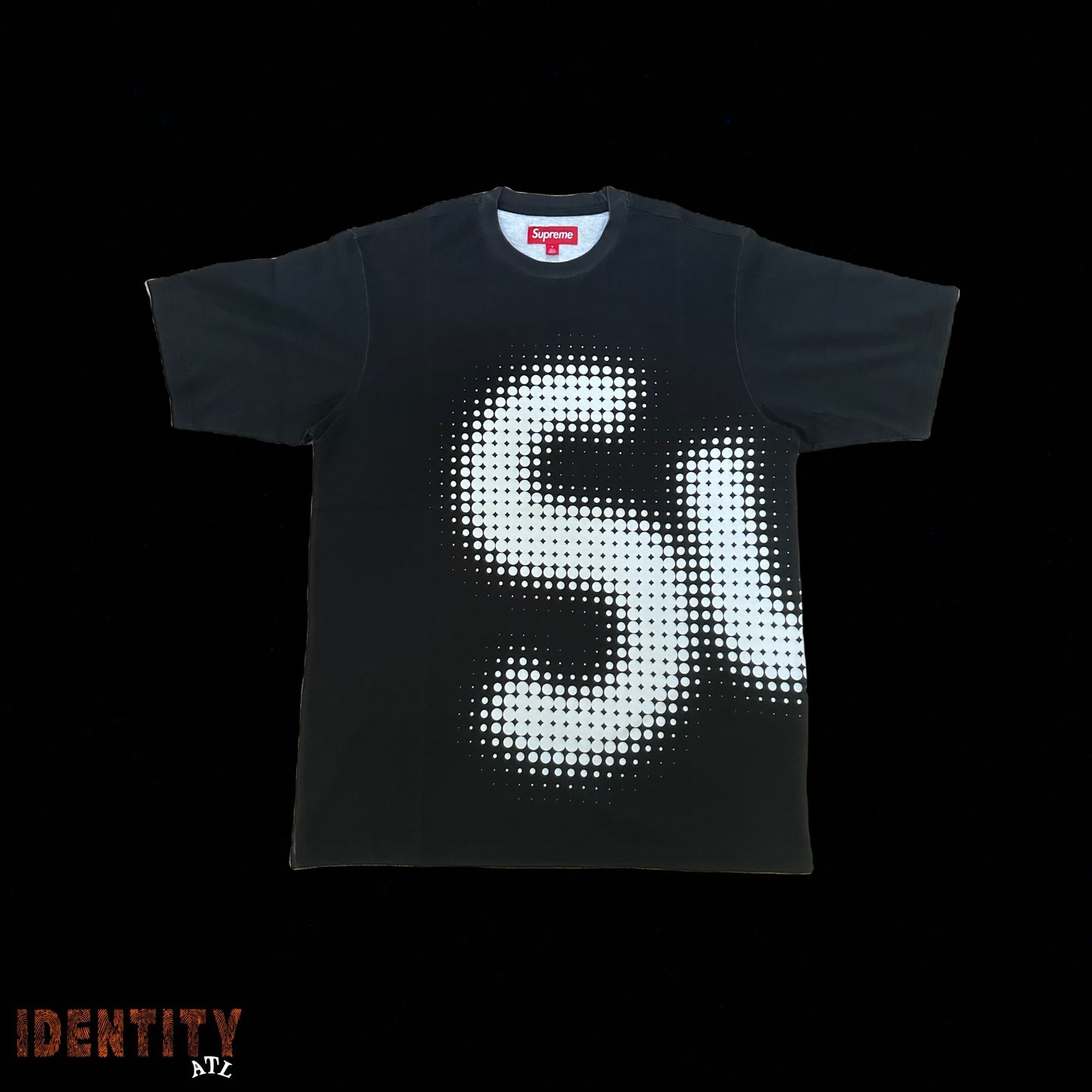 SUPREME HALFTONE S/S TOP BLACK