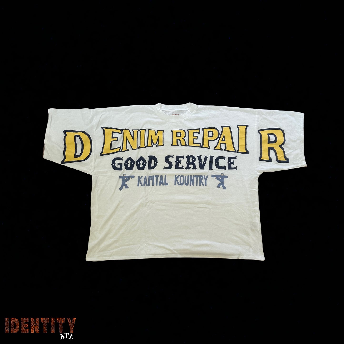 KAPITAL DENIM REPAIR TEE WHITE