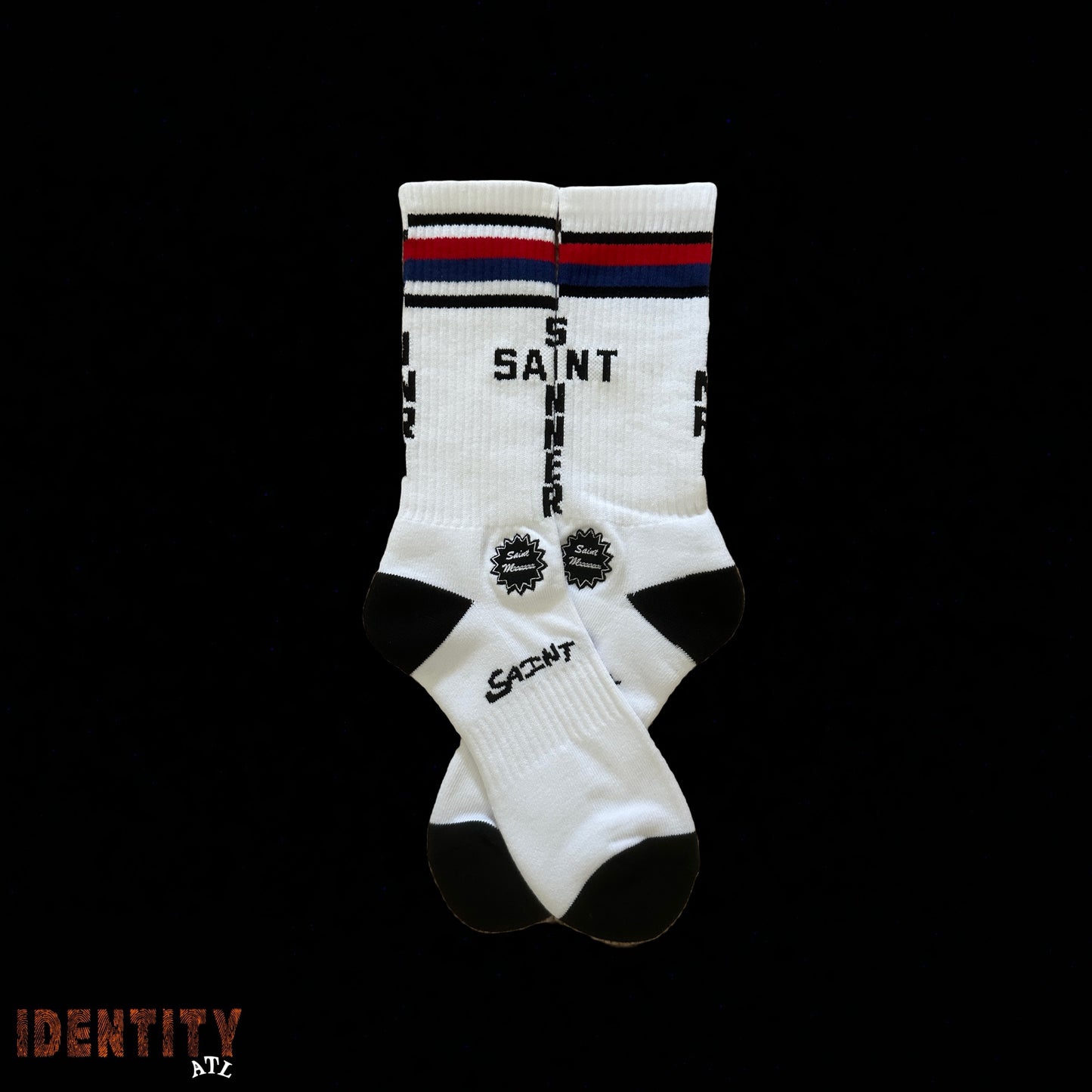 SAINT MICHAEL SINNER SOCKS WHITE