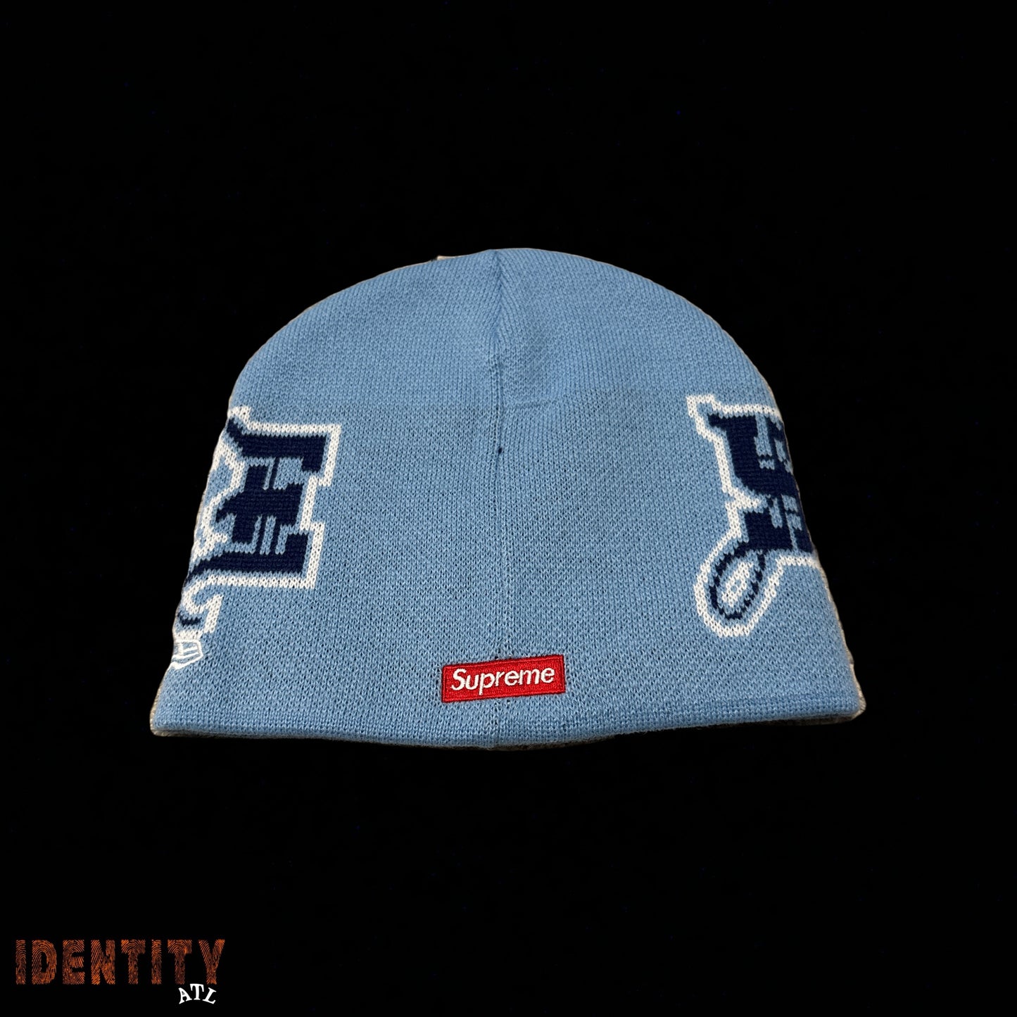 Supreme New Era Outline Beanie Light Blue