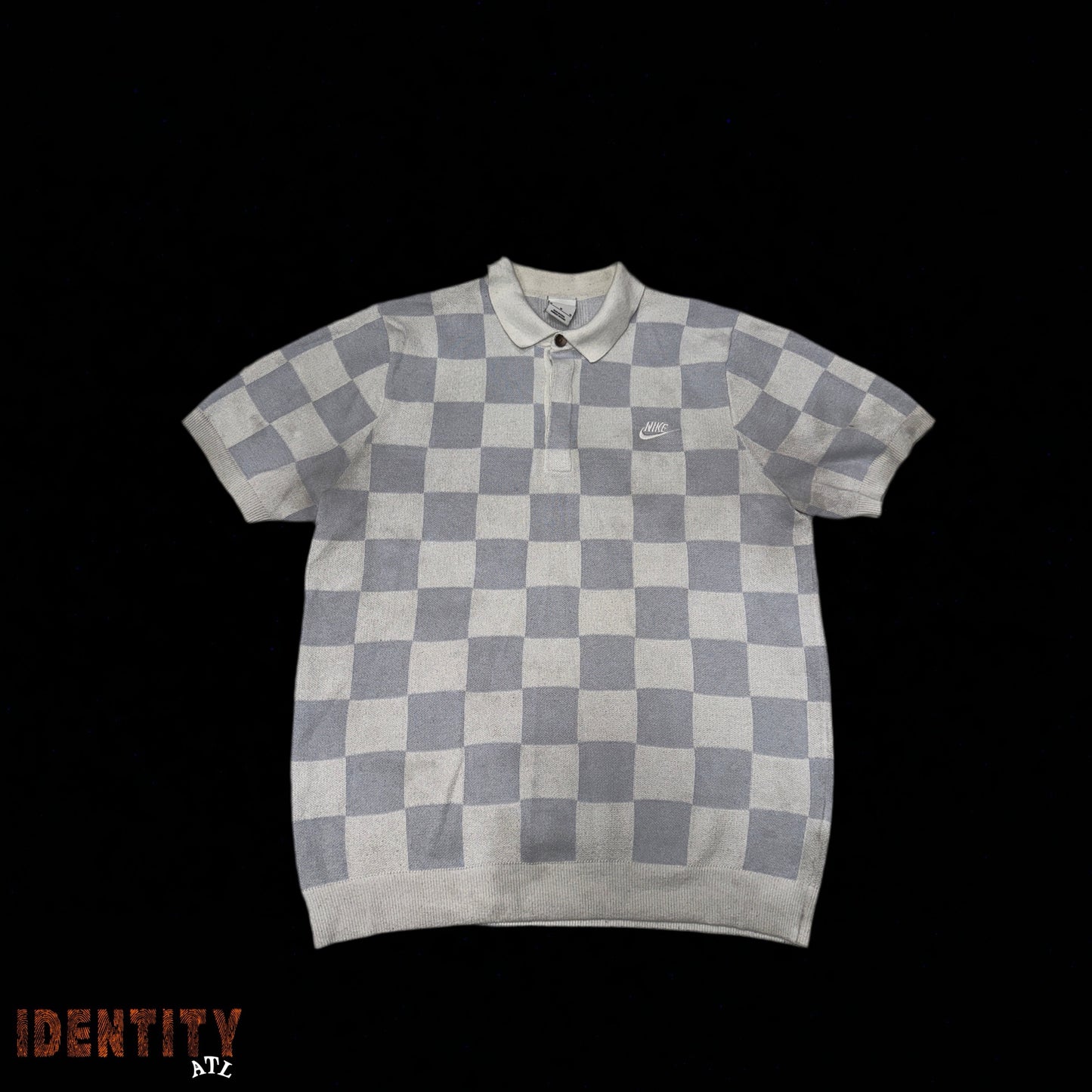 Nike Club Checkers Golf Polo Shirt Light Blue
