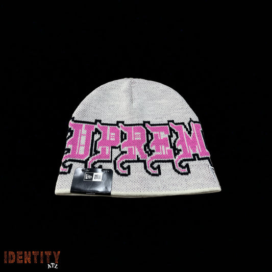 Supreme New Era Outline Beanie White