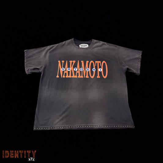 Satoshi Black Washed Studded T-shirt