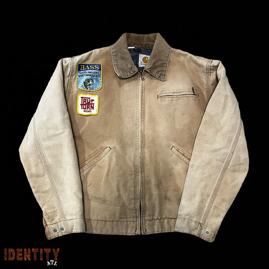 Vintage Carhartt Worker Jacket Brown W Patches