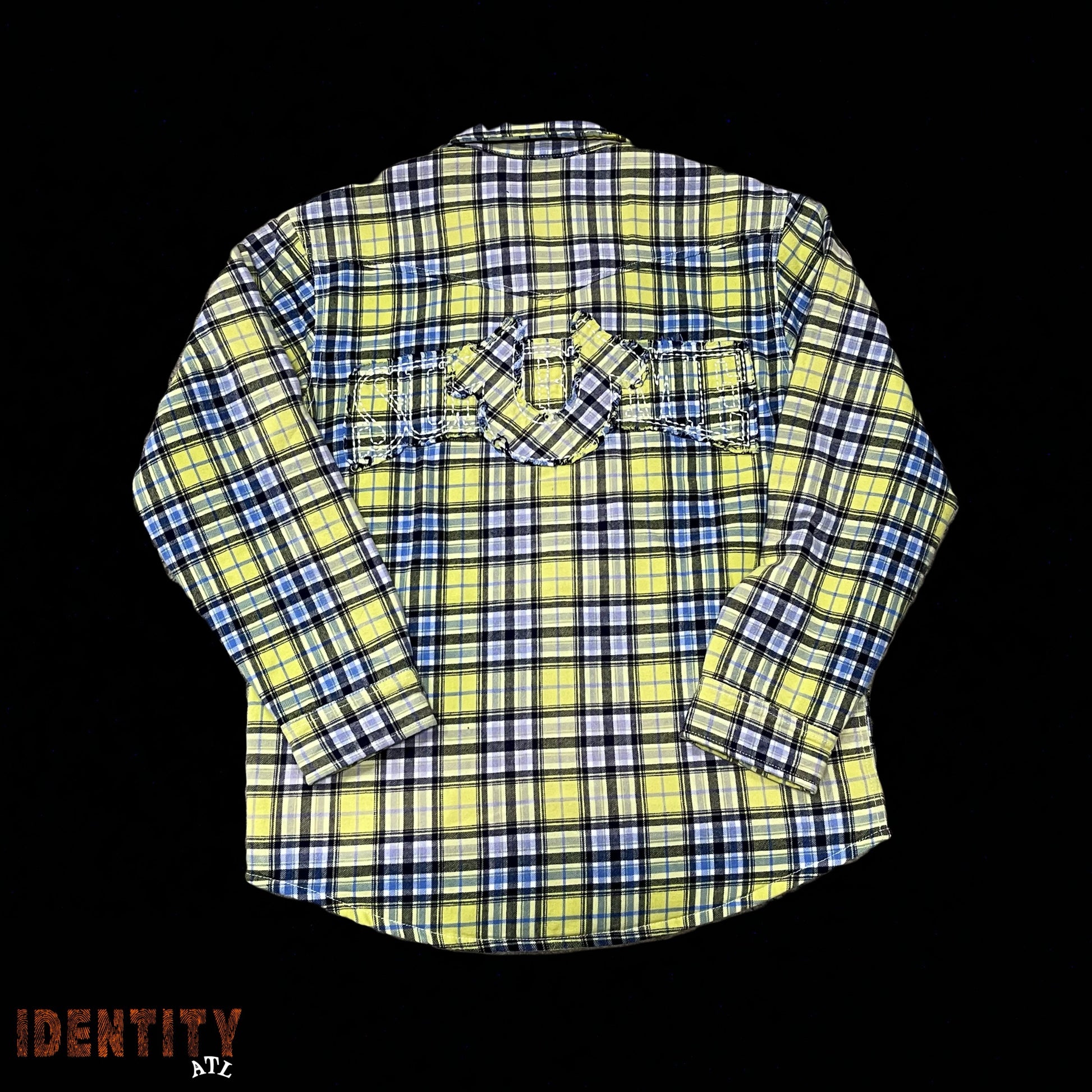 Supreme True Religion Quilted Lined Plaid Flannel Shirt Yellow