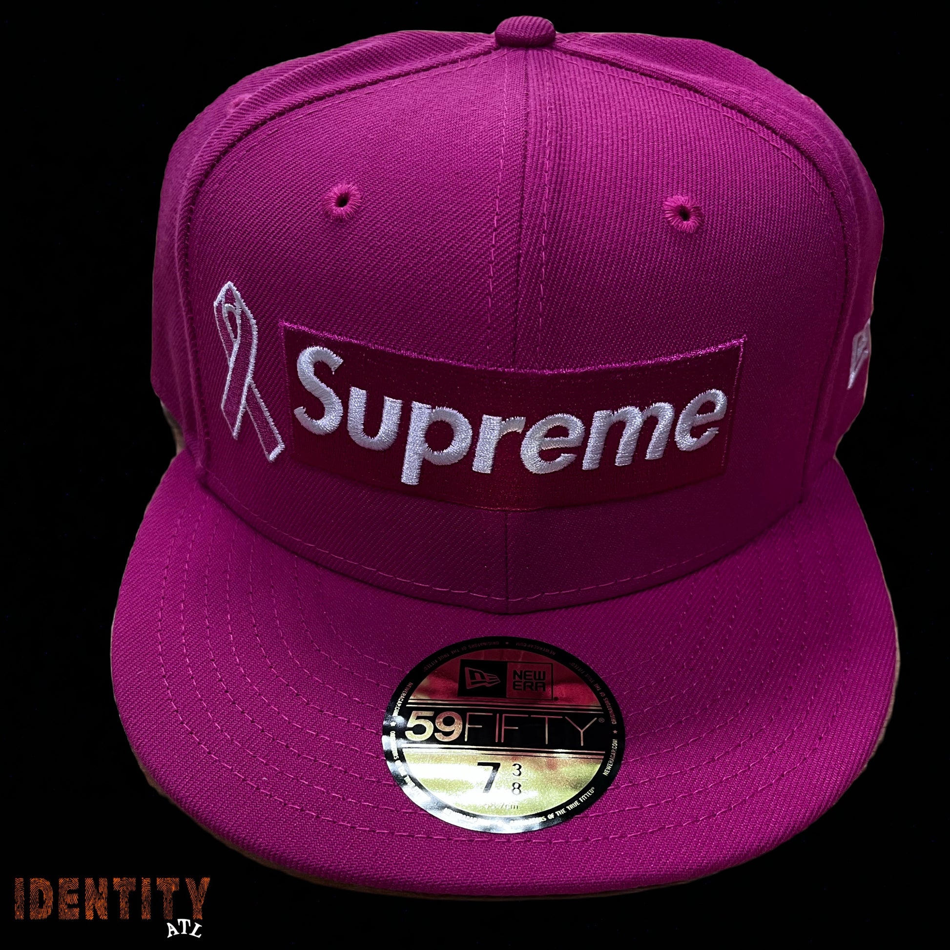 Supreme x New Era Breast Cancer Awareness Box Logo Fitted Hat Pink