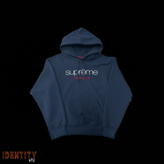 Supreme Classic Logo Hoodie Navy