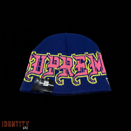 Supreme New Era Outline Beanie Navy