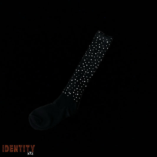 PungaDreams Rhinestone Stepping Socks Black