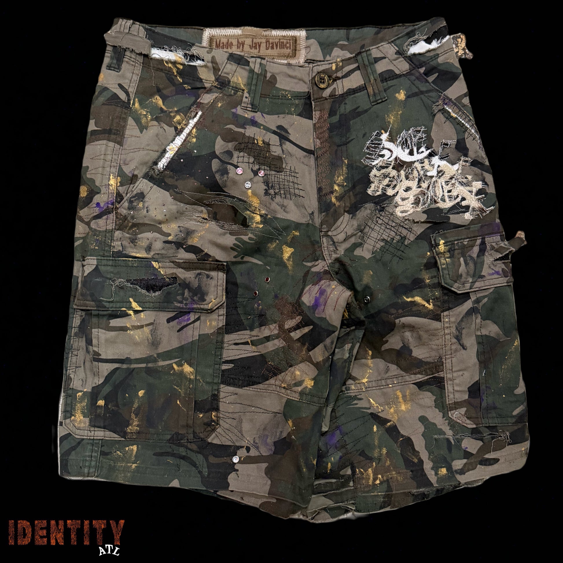 Explicit Content Green Camo Shorts