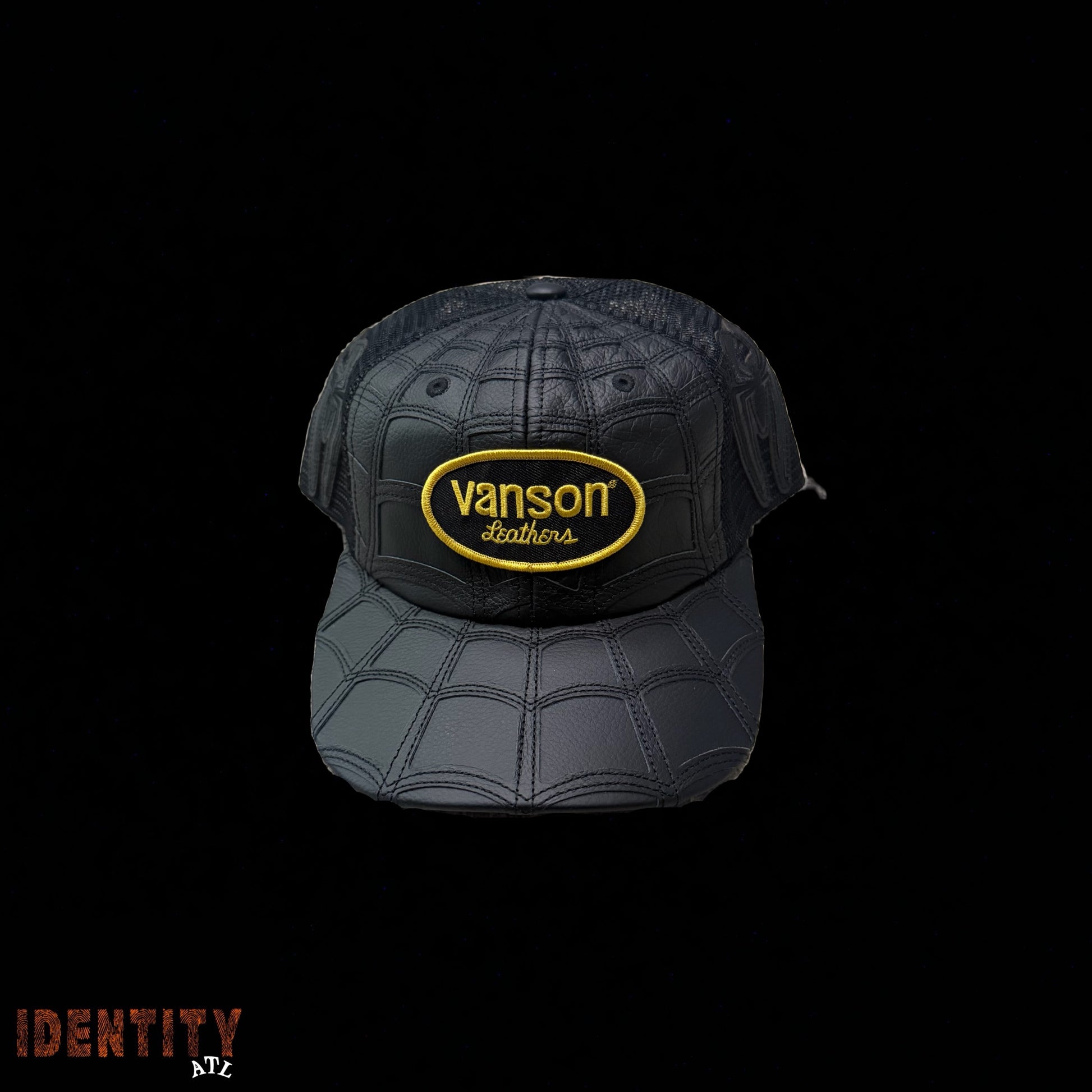 Supreme x Vanson Leather Spider-Man Panel Hat Black