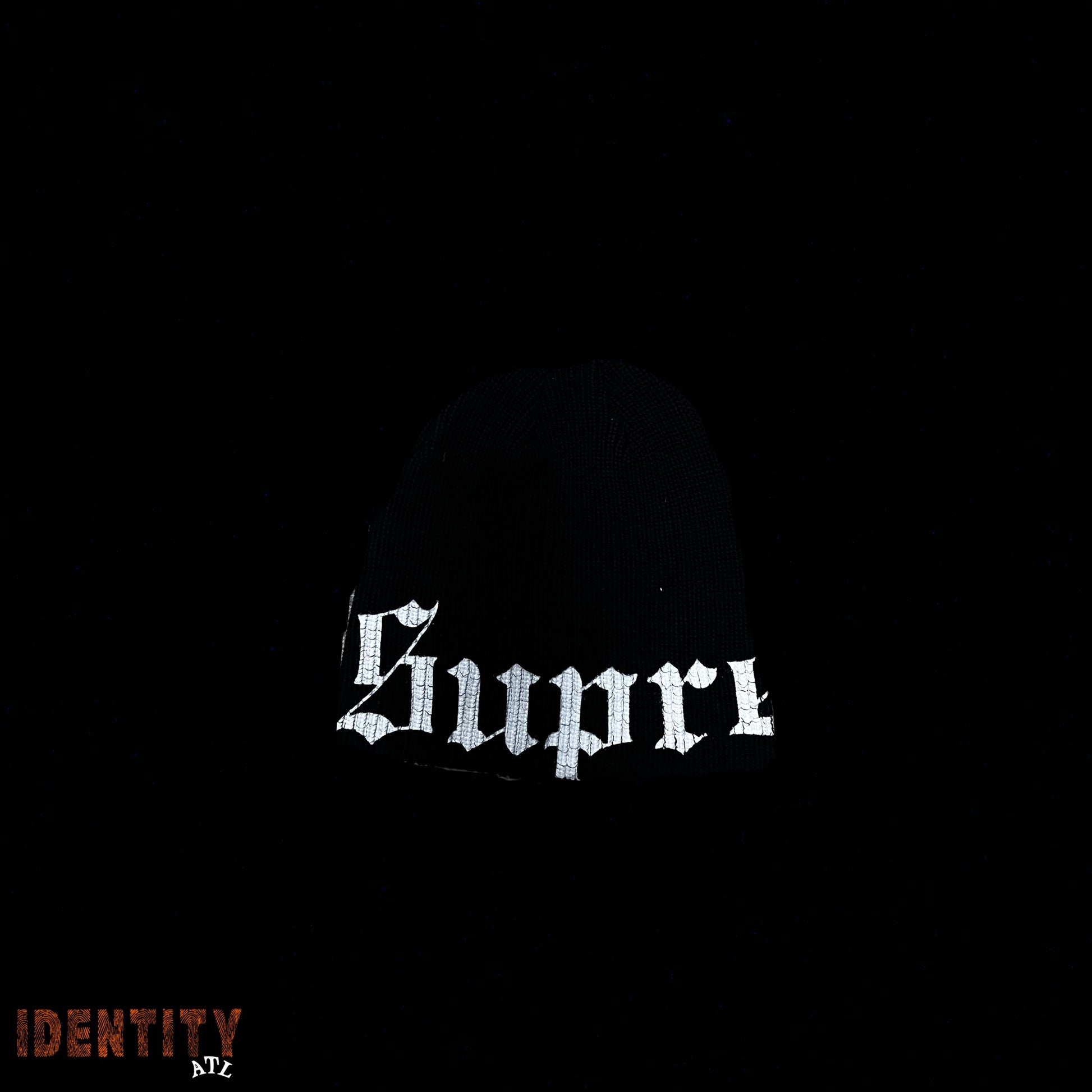Supreme Old English Printed Beanie Black