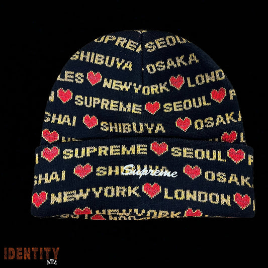 Supreme Hearts Beanie Black