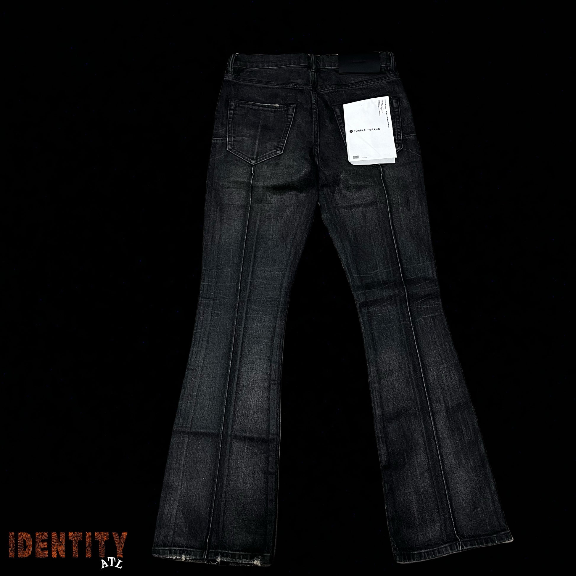 Purple Brand Black Resin Flare Jean Black