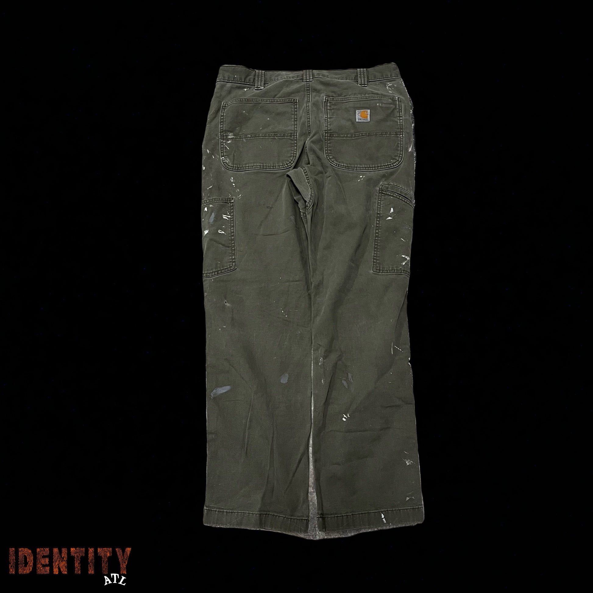 Vintage Carhartt Relaxed Fit Green Painted Pants