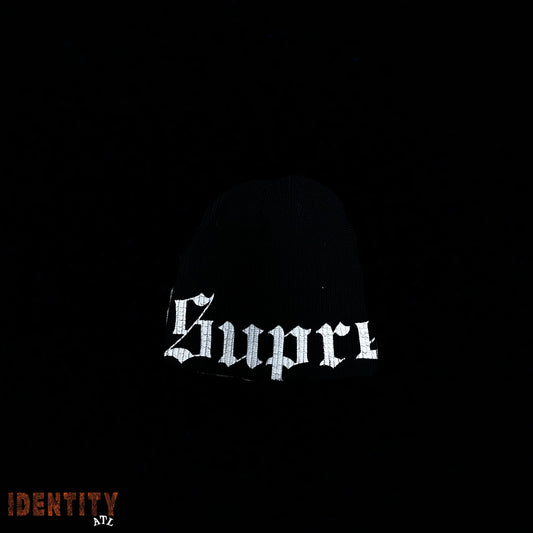 Supreme Old English Printed Beanie Black
