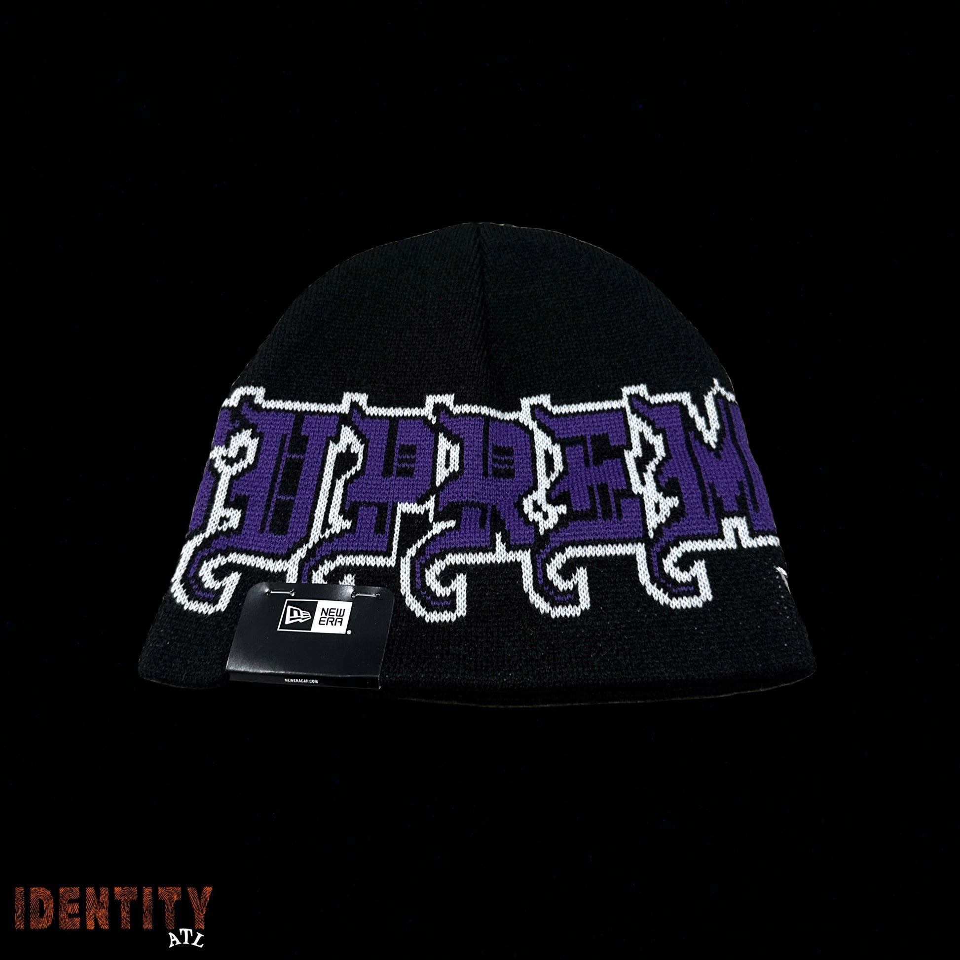 Supreme New Era Outline Beanie Black