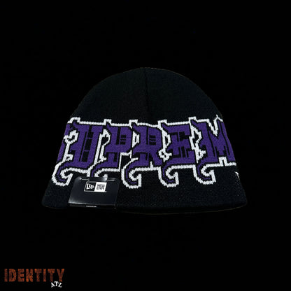 Supreme New Era Outline Beanie Black
