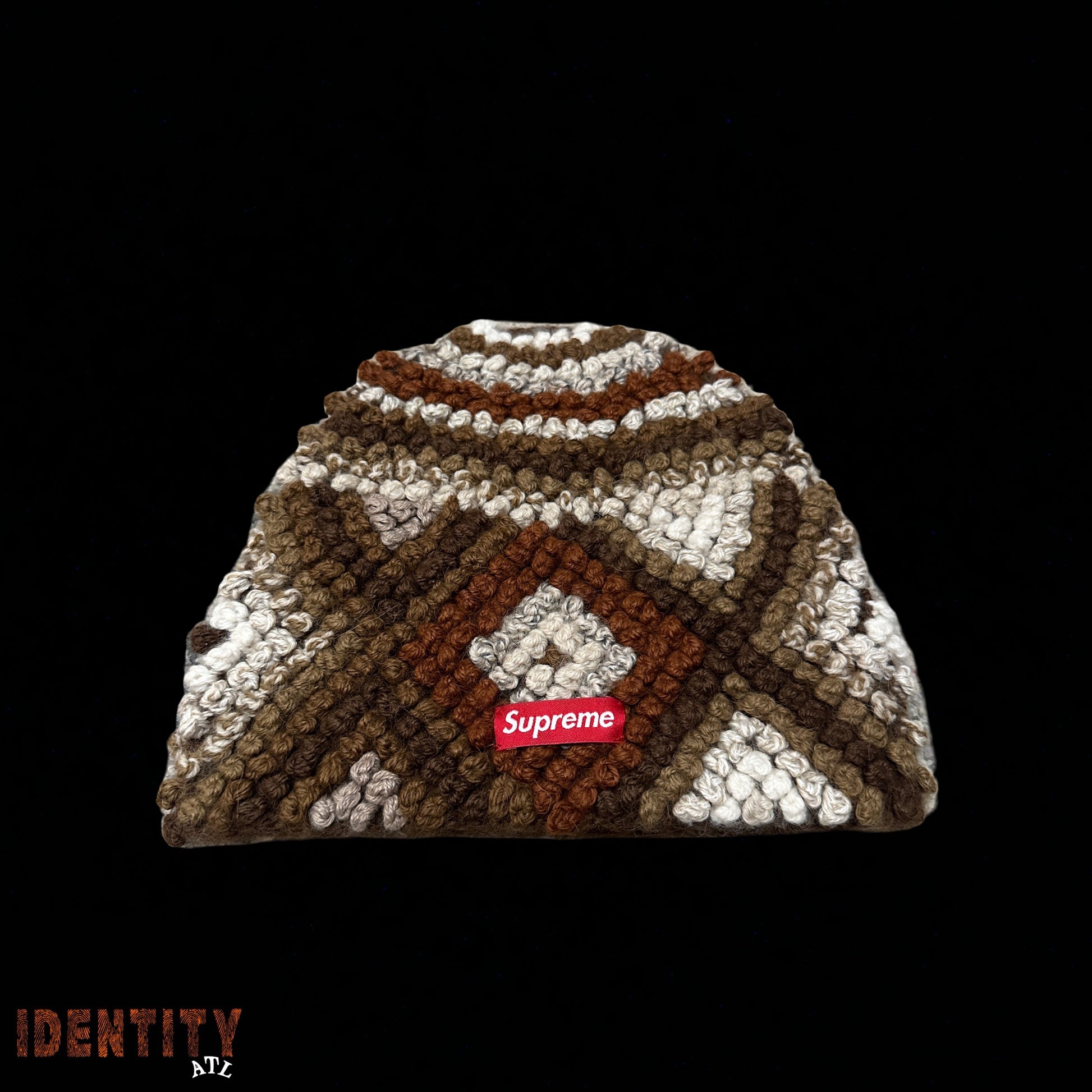 Supreme Textured Knit Beanie Brown