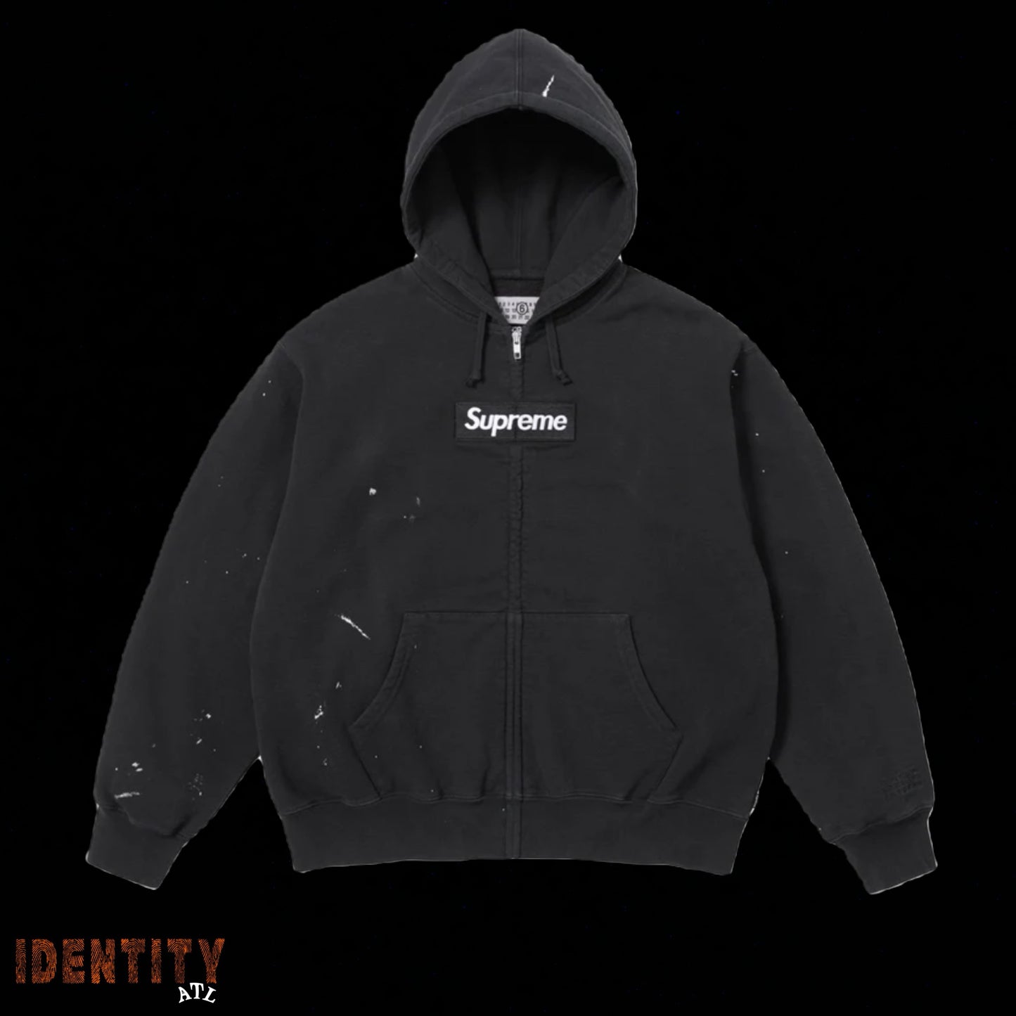 Supreme MM6 Maison Margiela Box Logo Zip Up Hooded Sweatshirt Black