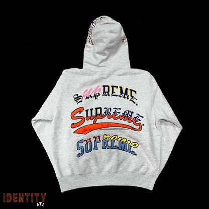 Supreme Multi Logos Hooded Sweatshirt Heather Grey