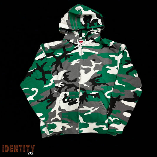 Supreme Small Box Zip Up Hooded Sweatshirt (FW25) Green Camo