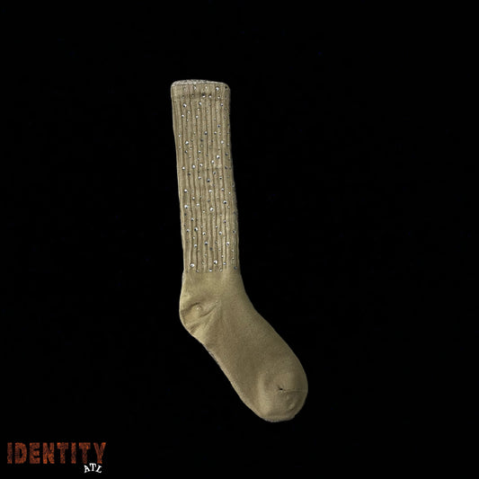 PungaDreams Rhinestone Stepping Socks Brown
